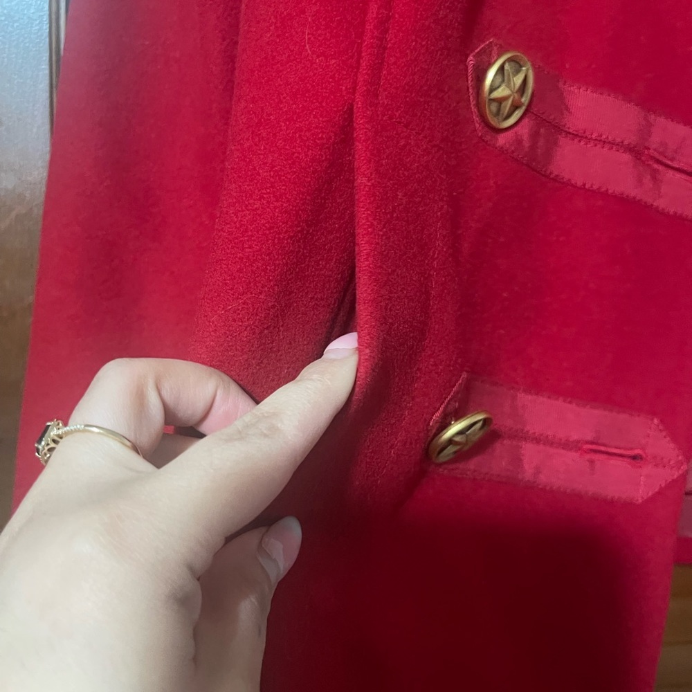 Tory Burch red pea coat - Picture 4 of 8
